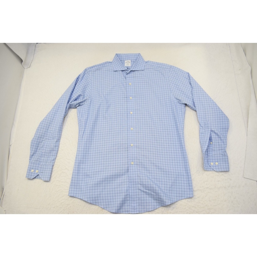 Brooks Brothers Regent Dress Shirt Plaid Non-Iron Long Sleeve Men 16 34/35 Large - Picture 4 of 11